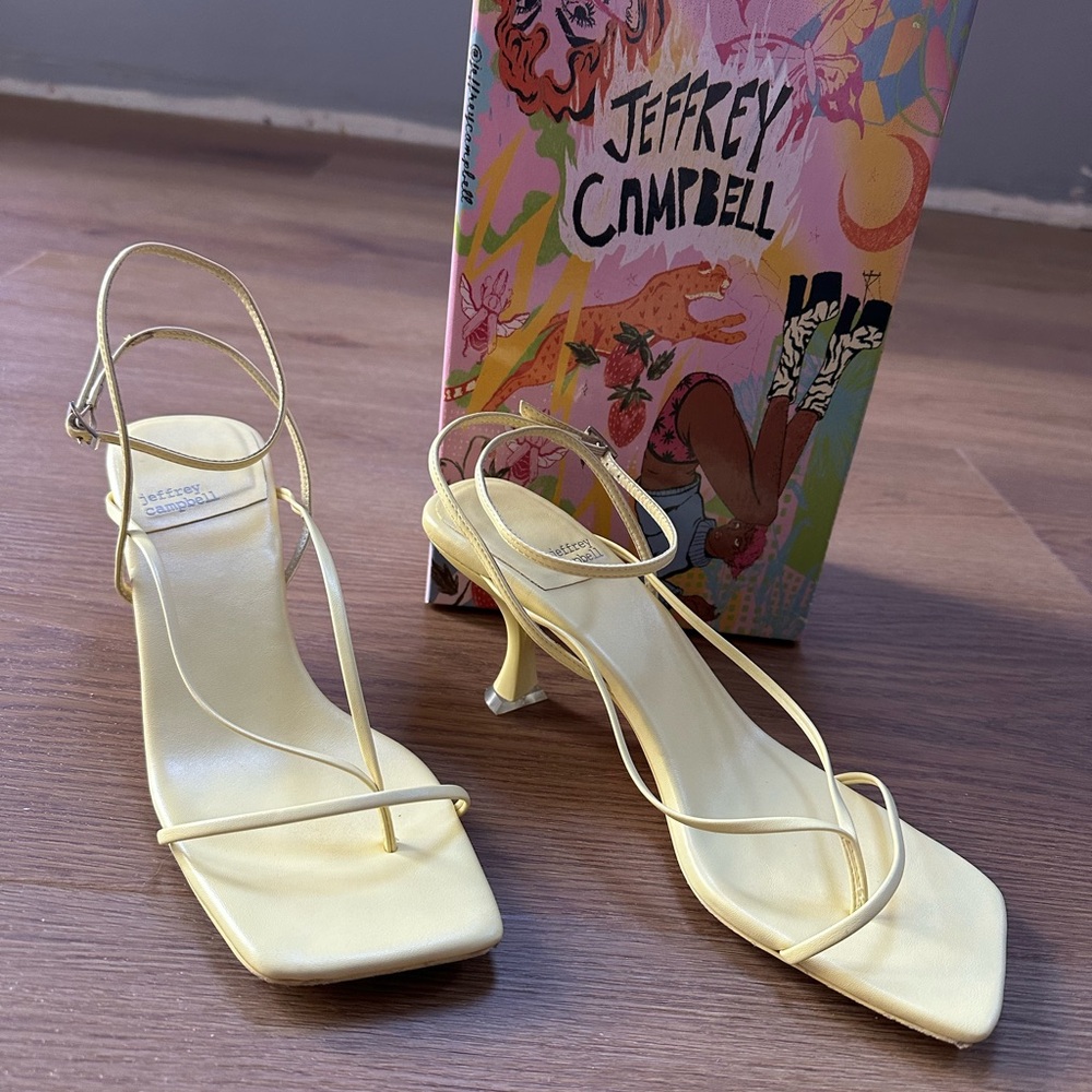 Jeffrey Campbell Light Yellow Strappy Heels